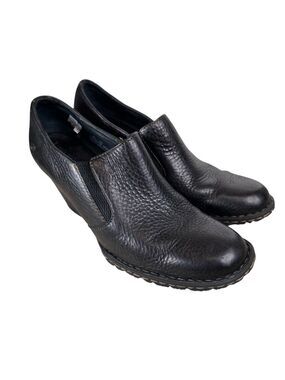 Born BOC Gertrude Black Leather Ankle Booties 8.5 Comfortcore Chiccore Fall